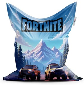 Sedací vak Classic Fortnite offroad autá - detský, modrá