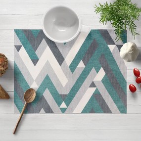 Biante Zamatové prestieranie na stôl Tamara TMR-026 Zeleno-sivý designový cik-cak 30x40 cm