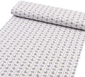 Biante Detské bavlnené posteľné obliečky do postieľky Sandra SA-641 Temne modrý ľudový kvetinový vzor na bielom Do postieľky 90x140 a 50x70 cm