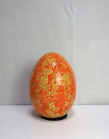 Lampa stolná oranžová Egg, ručná práca, mozaika, 35cm