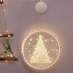 Tutumi Tutumi, LED svietiaca ozdoba so stromčekovým vzorom 311382, biela, CHR-06516