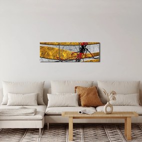 Abstraktný obraz (s hodinami) (90x30 cm)