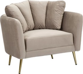 Taupe zamatové kreslo Kiev – Mauro Ferretti