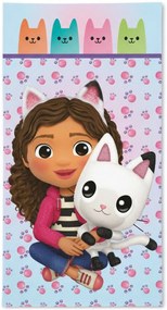 Bavlnená osuška Gábinin kúzelný domček - motív Gábi a Pandy Paws - 100% bavlna - 70 x 140 cm