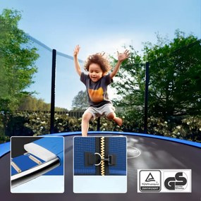 Monzana Trampolína s bezpečnostnou sieťou JUMP, Ø244cm, čierna/modrá