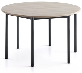 Stôl BORÅS PLUS, Ø1200x720 mm, laminát - jaseň, antracit