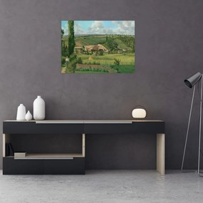 Sklenený obraz - Camille Pissarro, Landscape at Les Pâtis, Pontoise, reprodukcia (70x50 cm)