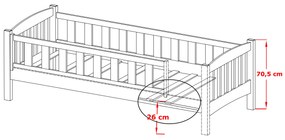 Detská posteľ 80 x 180 cm Gussie (s roštom a úl. priestorom) (biela). Vlastná spoľahlivá doprava až k Vám domov. 1012773