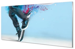 Sklenený obraz Nohy farebné čiapka 125x50 cm