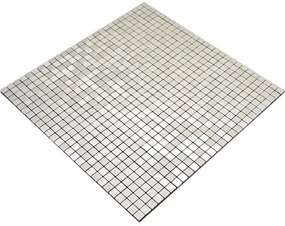 Hliníková mozaika štvorcová hliník silver silk brushed