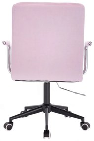 LuxuryForm DESIGN Stolička VERONA VELUR na čiernej podstave s kolieskami - levanduľa