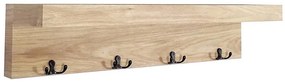 Závesná polička s háčikmi PD161222-65 prírodné drevo