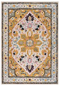 Žltý vlnený koberec 290x200 cm Dahlia - Flair Rugs