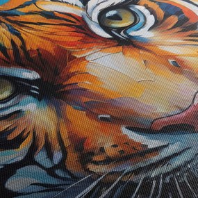 Obraz - Pohľad tigra, maľba (90x60 cm)