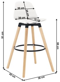 Biela barová stolička EVANS
