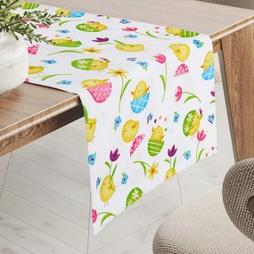 Biante Bavlnený behúň na stôl Sandra SA-074 Žlté kuriatka 45x180 cm