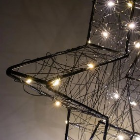 Nexos 64658 Vianočná kovová hviezda s 3D efektom - 30 x 29 x 5 cm, 25 LED diód, čierna