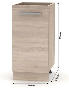 Tempo Kondela Kuchynská linka 2,4 m, dub sonoma/biela, NOVA PLUS