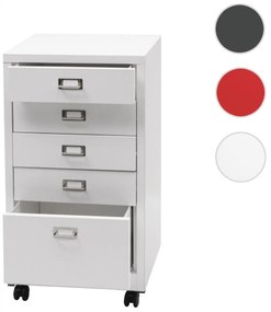 Zásuvková skrinka HWC-L49, kov 75x40x41cm 5 zásuviek - červená