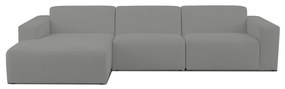 Sivá rohová pohovka z textílie buklé (ľavý roh) Roxy – Scandic