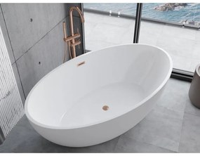 Mexen Nike, voľne stojaca vaňa 175 x 100 cm, biela, medený matný prepad, 54071751000-65