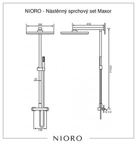NIORO - Nástenný sprchový set Maxor - chróm, CER-CER-423607
