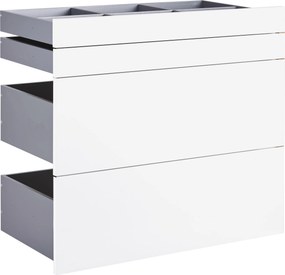 XXXLutz SADA ZÁSUVIEK, biela s vysokým leskom, 90,9/82/46,8 cm Hom`in - Skrine - 0026470041KD