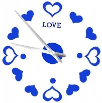 3D Nalepovacie hodiny DIY Clock Love, modré 80-130cm