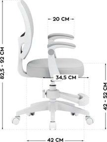 Detská otočná stolička Mark Adler Junior 3.1 Grey