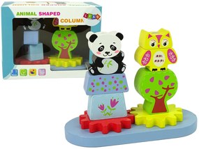 Lean Toys Drevený farebný triedič – Panda a Sova