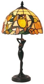 Lampa tiffany stolová sova 25*46