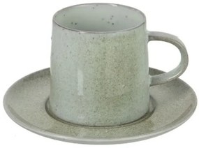 Zelený porcelánový šálka s tanierikom Dot mint - ∅ 16 * 9 cm