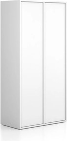 Kancelárska skriňa FRAME, 2x dvere, 872 x 450 x 1735 mm, PUSH-lock, biela