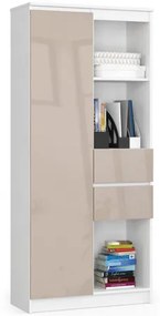 Regál R 80cm CLP R15 biela/cappuccino lesk