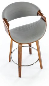HALMAR Barová stolička H-123, sivá/orech