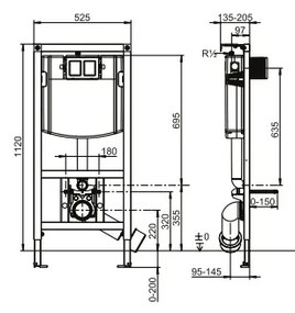 Villeroy & Boch Villeroy Boch - Inštalačný systéme ViConnect + tlačidlo biele + závesné WC 370x530mm, DirectFlush + sedátko s poklopom SoftClosing SET 2