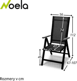Noela Polohovacie kovové kreslo Mona natural podrúčky