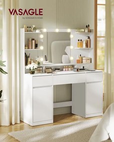 Toaletný stolík so zrkadlom a LED osvetlením RDT142WB02