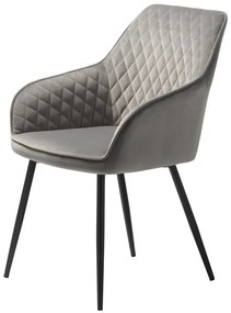 Dizajnová stolička Dana sivý zamat