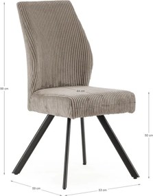 Svetlosivé menčestrové jedálenské stoličky v súprave 2 ks Anibal – Marckeric