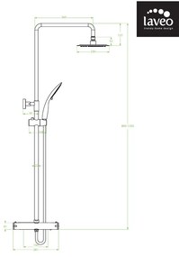 Laveo Fino, sprchový stĺp s termostatickou batériou, chróm, LAV-PL2_20OB