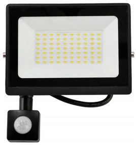 BERGE LED reflektor IP65 - 50W - 4500lm s pohybovým a súmrakovým senzorom - neutrálna biela