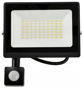 BERGE LED reflektor IP65 - 50W - 4500lm s pohybovým a súmrakovým senzorom - neutrálna biela