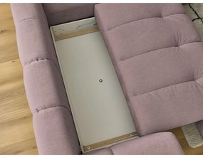 Ružová rozkladacia/s úložným priestorom rohová pohovka (pravý roh/do L) Fuji – Bobochic Paris