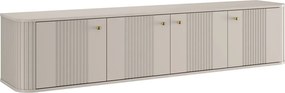 Závesný TV stolík Vespera 4D 187 cm - kašmírová / zlatá