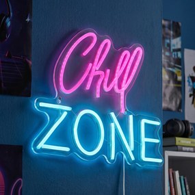 Neónové nástenné svietidlo ružové s modrým vrátane LED - Chill Zone