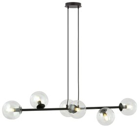 Luster na lanku ROSSI 6xE14/10W/230V čierna/číra