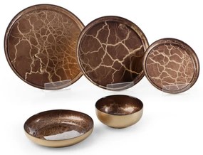 Dekoračný tanier SUZI 03 zlatý / hnedý