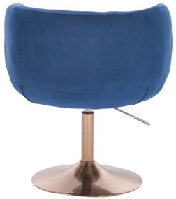 LuxuryForm DESIGN Kreslo MONTANA VELUR na zlatom tanieri - modré