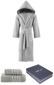 Soft Cotton Darčekové balenie županu, uteráku a osušky STRIPE S + uterák + osušky + box Sivá